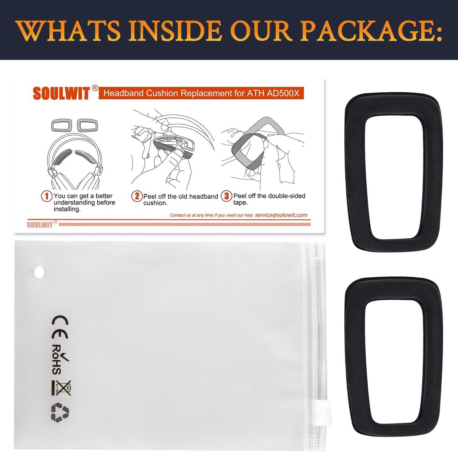 SOULWIT Headband for Audio-Technica AD500X/AD700X/AD900X/AD1000X/AD2000X