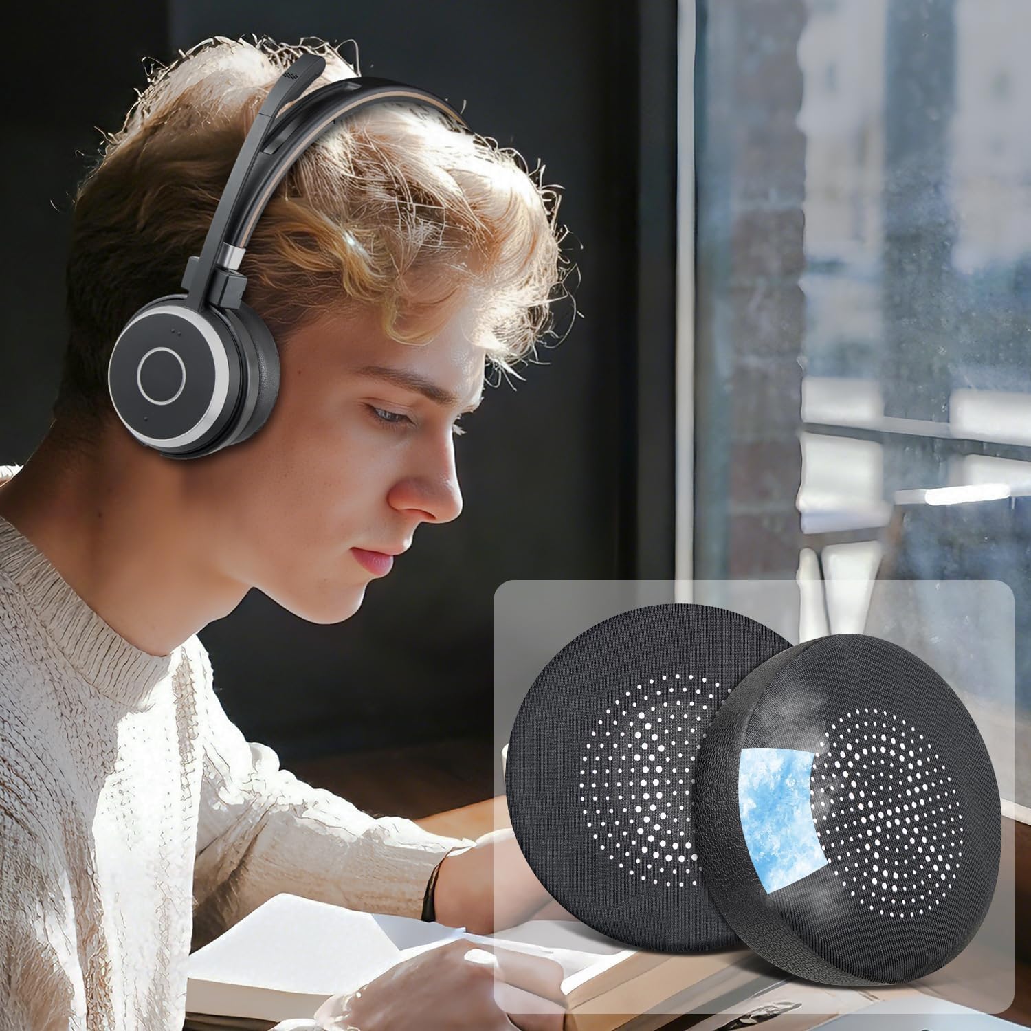 SOULWIT Earpads for Jabra Evolve 65/40/30/20 - Cooling Gel