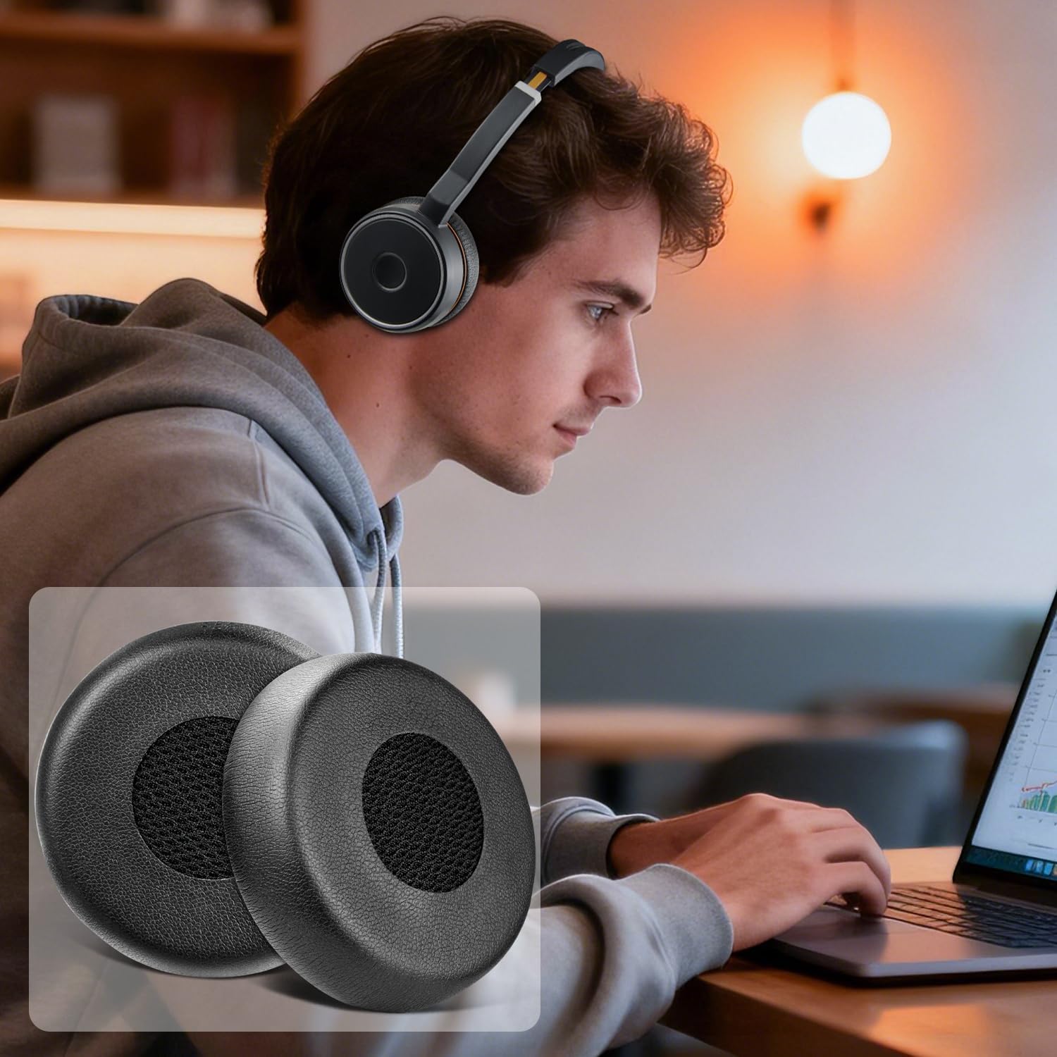 SOULWIT Earpads for Jabra Evolve 75 - Protein Leather