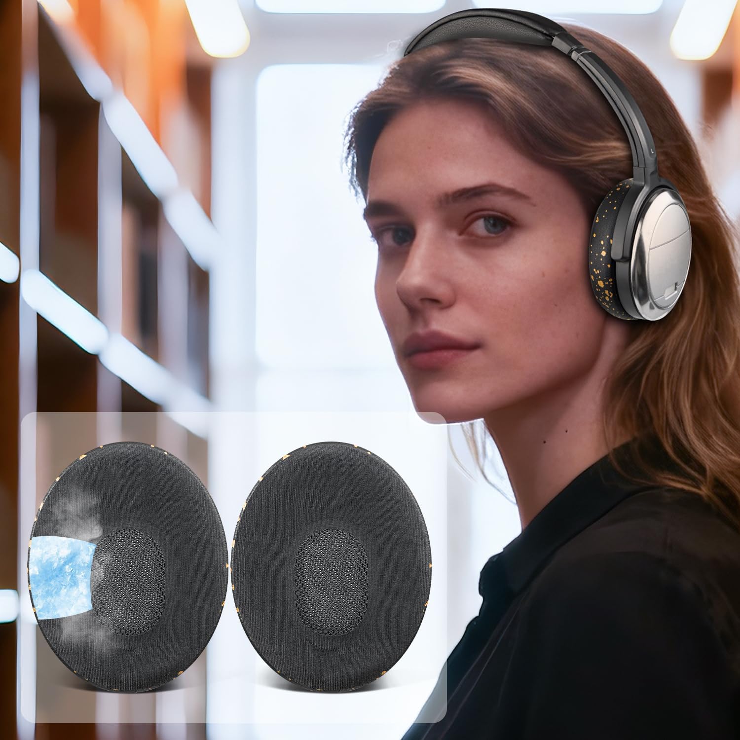 SOULWIT Earpads for Bose QuietComfort 3 (QC3) and Bose On-Ear Headphones (OE1) - Cooling Gel