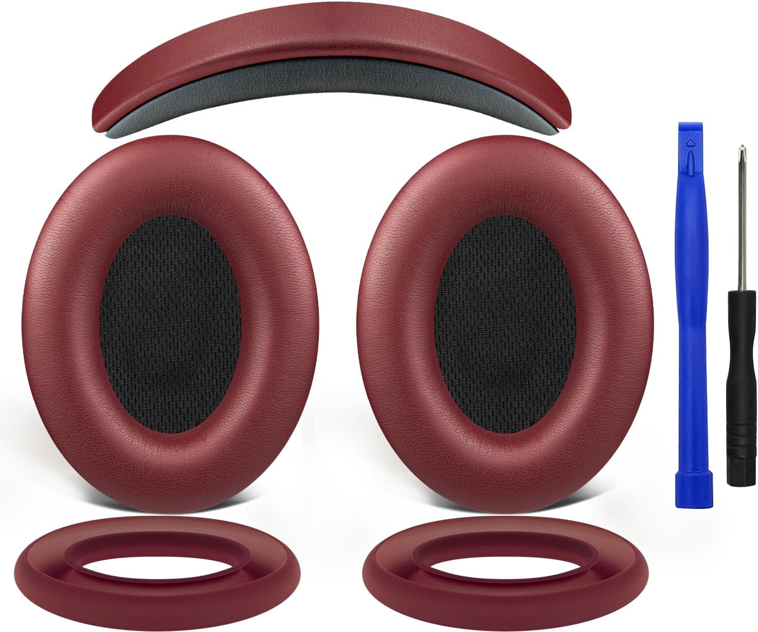 SOULWIT Replacement Kit for Bose QuietComfort 15, QuietComfort 2, Earpads + Headband + Earpads Cover