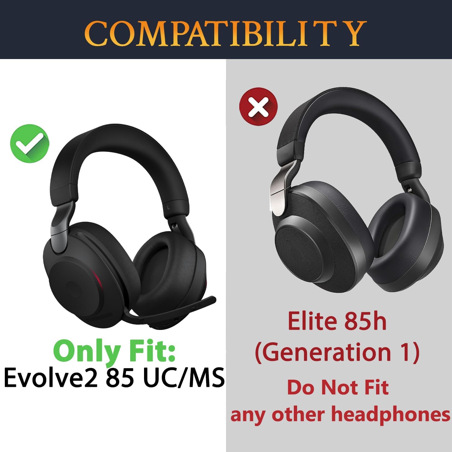 SOULWIT Earpads for Jabra Evolve2 85 - Cooling Gel