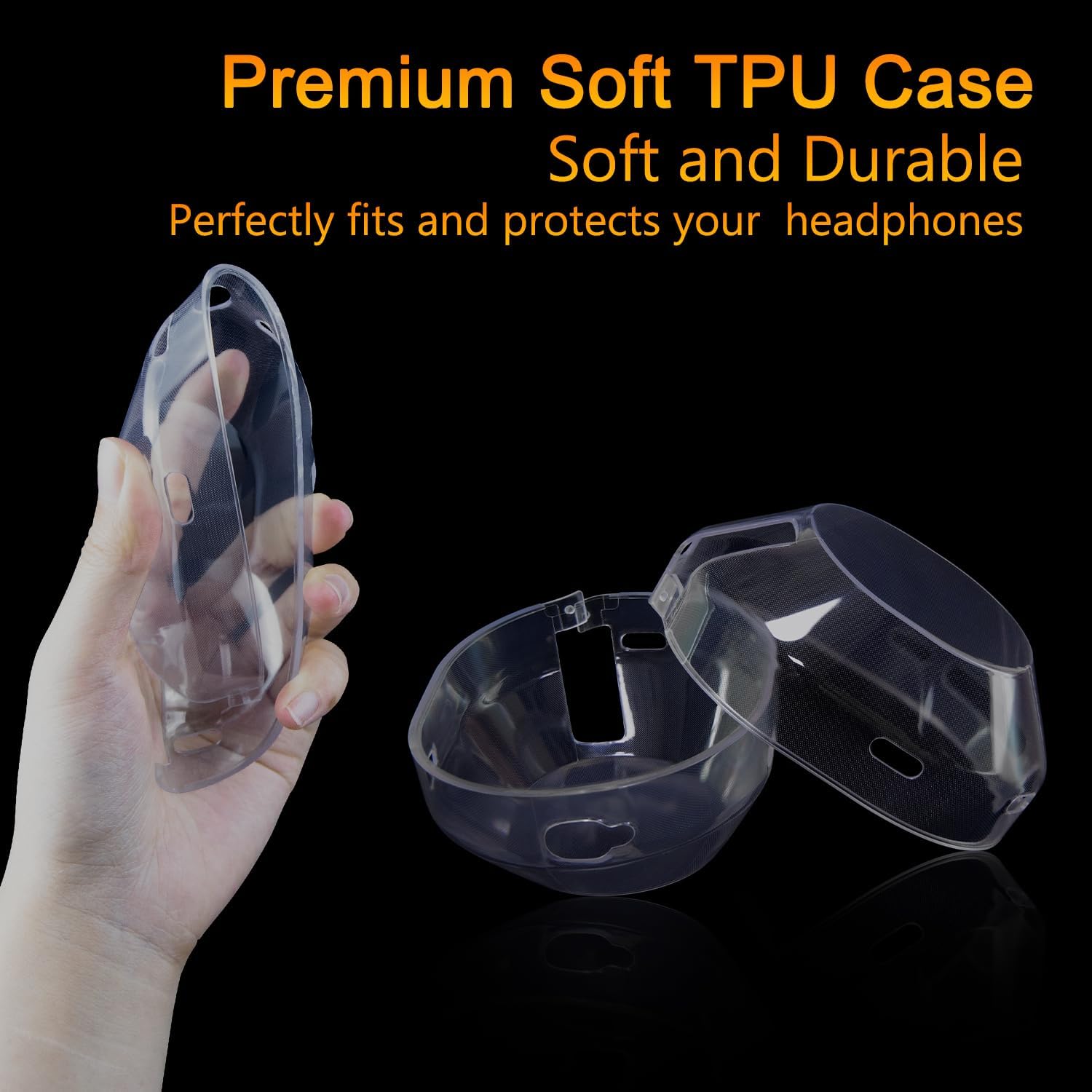 SOULWIT Protective Kit for Sony WH-1000XM5, Silicone Headband Cover + TPU Case Cover Protectors