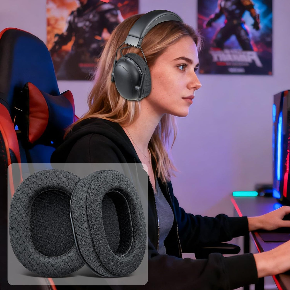 SOULWIT Mesh Earpads for Razer Blackshark V2 X/V2 HyperSpeed