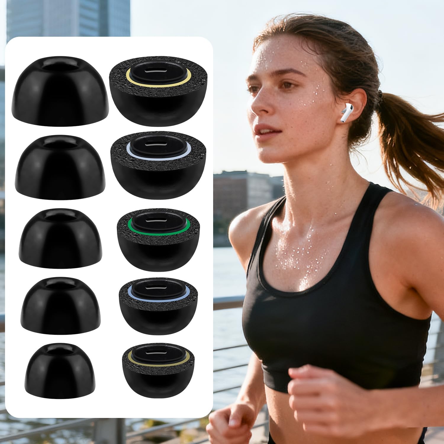 SOULWIT Memory Foam Ear Tips for AirPods Pro 3 - 5 pairs