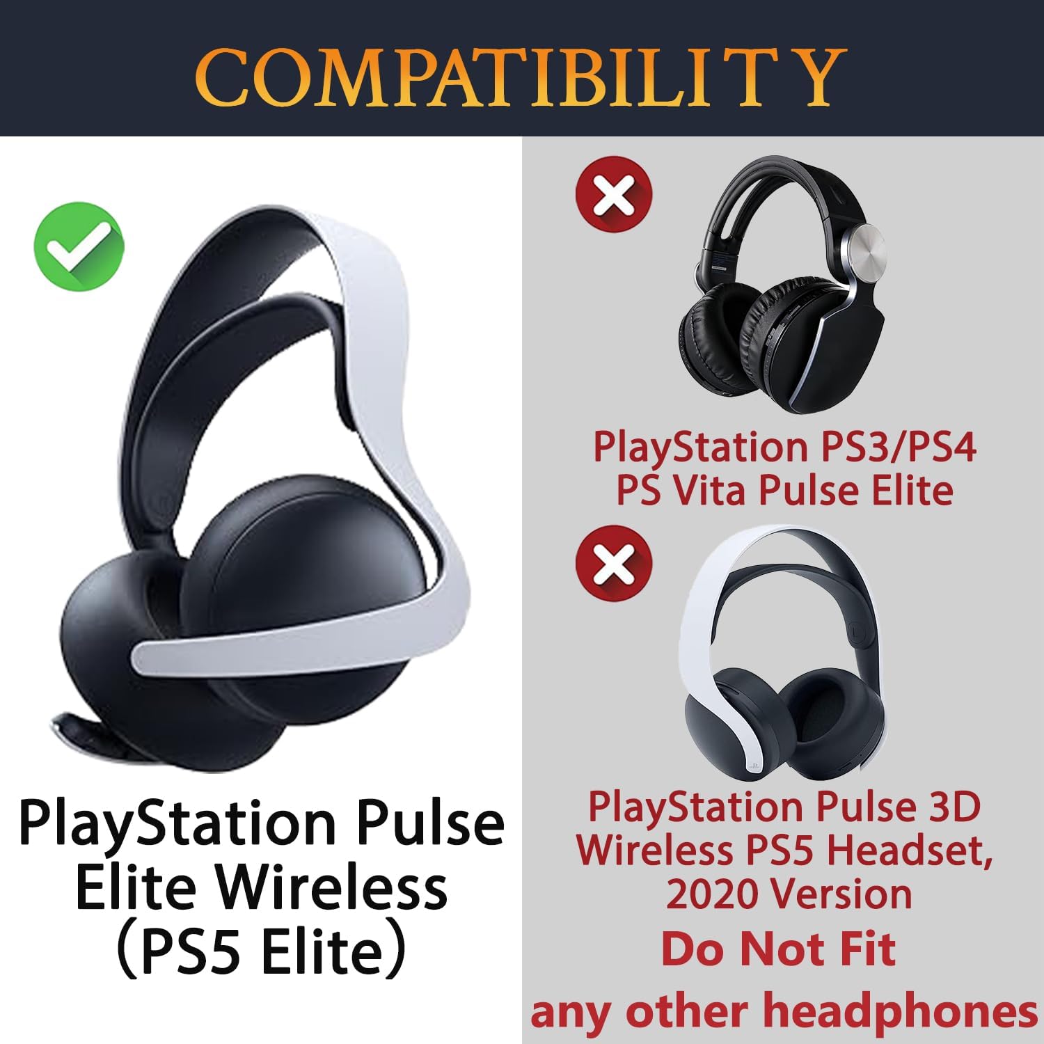 SOULWIT Earpads for Sony PlayStation PS5 Pulse Elite - Cooling Gel