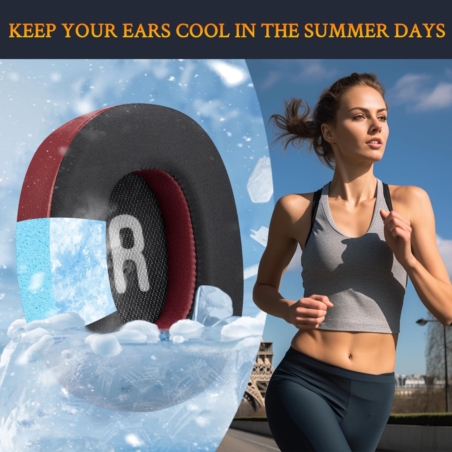 SOULWIT Earpads for JBL Tune 700BT, 710BT, 720BT, 750BTNC, 760NC, 770NC - Cooling Gel