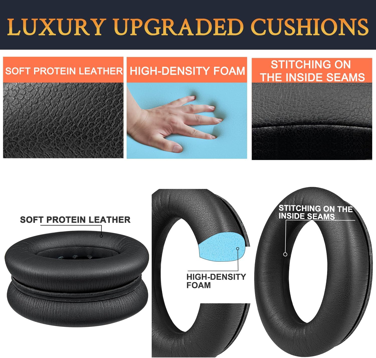 SOULWIT Replacement Kit for Bose QuietComfort 45 Series, Earpads + Headband + Earpads Cover