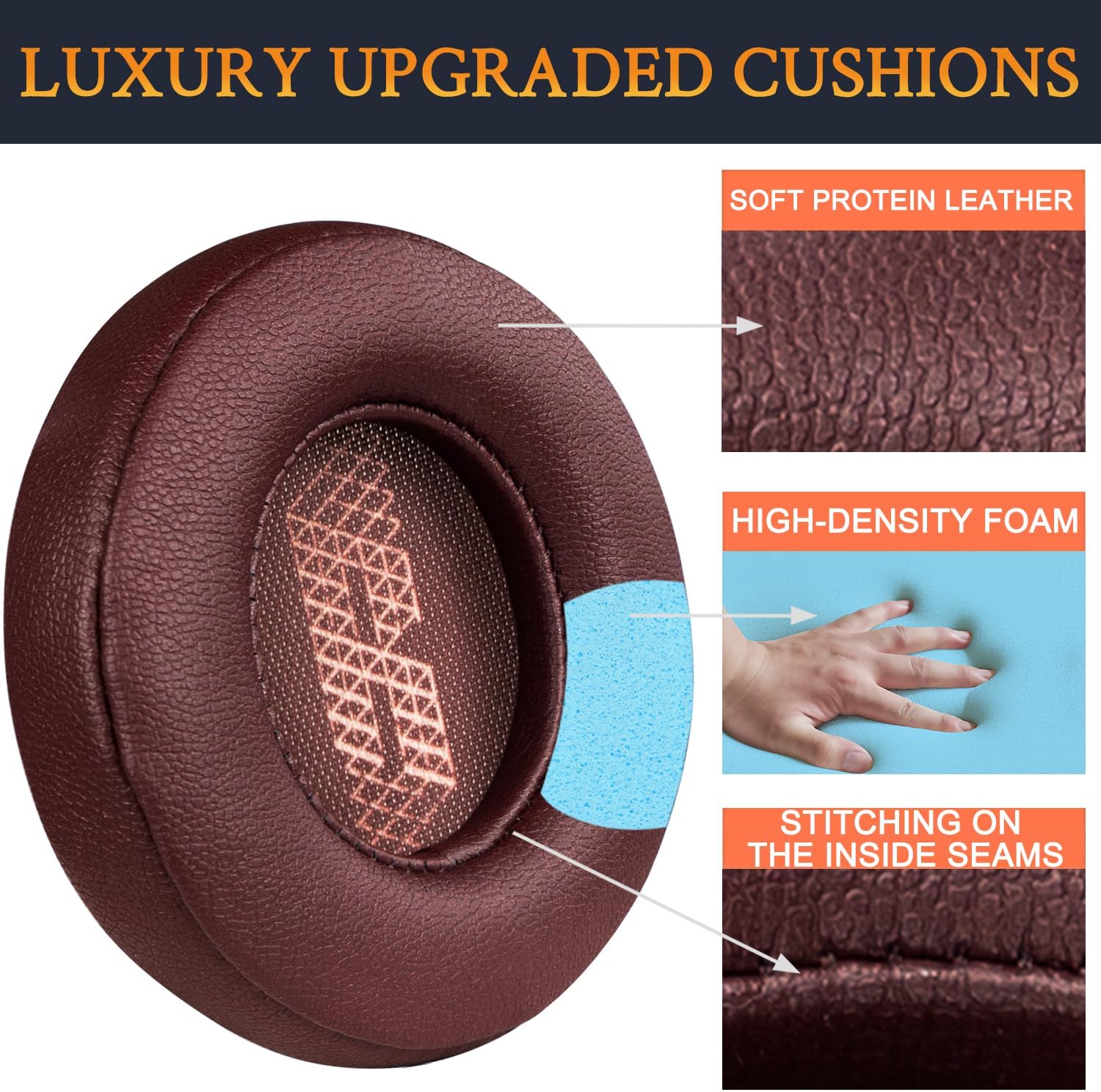 SOULWIT Earpads for JBL Live 400BT - Protein Leather