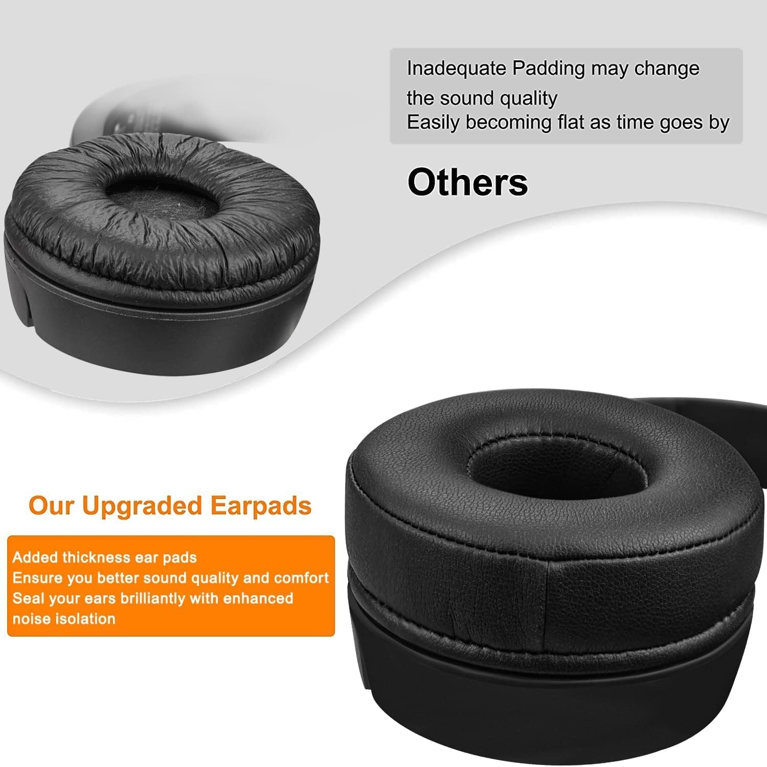SOULWIT Earpads for JBL Tune 450BT/460BT/500BT/510BT/520BT/525BT/570BT, JR300BT, JR310BT, Junior 320BT, E40BT - Protein Leather