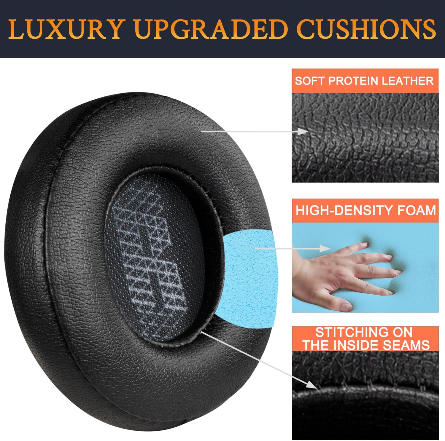 SOULWIT Earpads for JBL Live 400BT - Protein Leather
