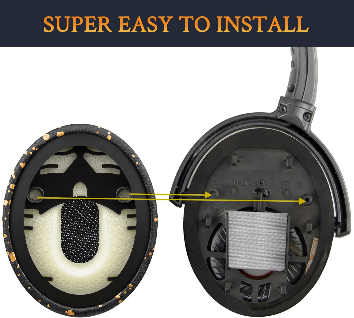 SOULWIT Earpads for Bose QuietComfort 3 (QC3) and Bose On-Ear Headphones (OE1) - Cooling Gel