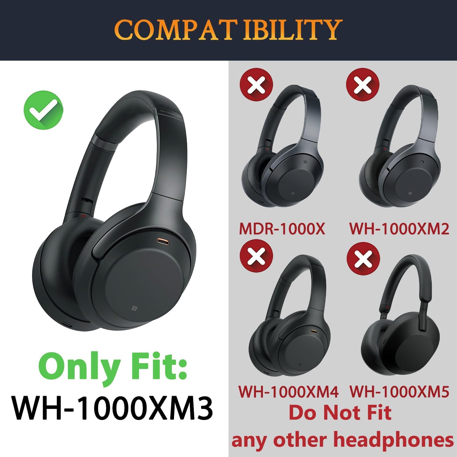 SOULWIT Earpads for Sony WH-1000XM3 - Protein Leather
