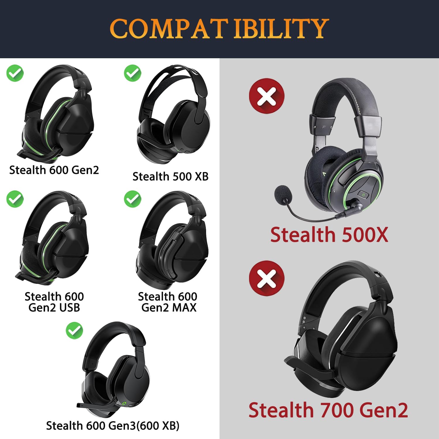 SOULWIT Earpads for Turtle Beach Stealth 600 Gen 2, 600 Gen 3, 500 Wireless Gaming - Cooling Gel