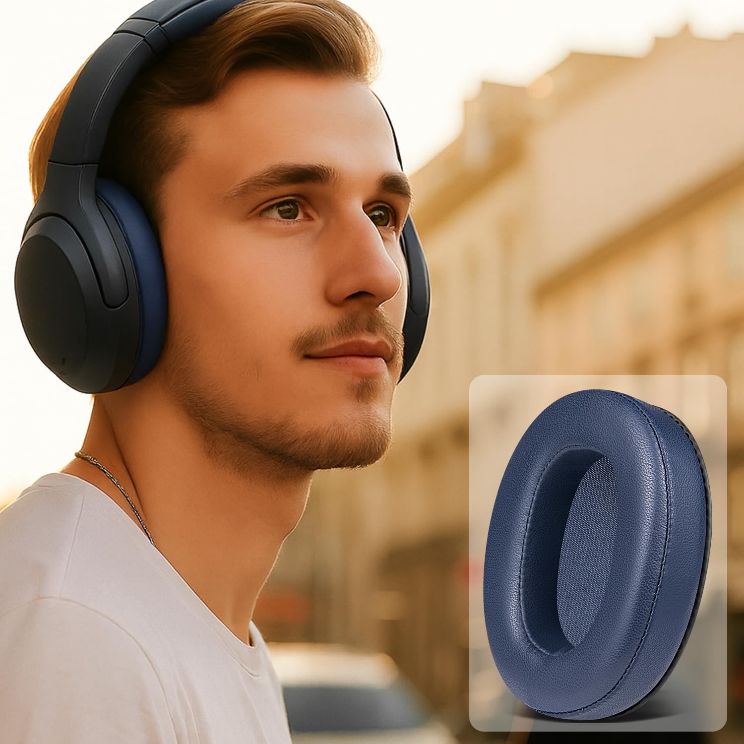 SOULWIT Earpads for Sony WH-XB900N, WH-CH710N, WH-CH720N, WH-RF400, MDR-RF895RK - Lambskin