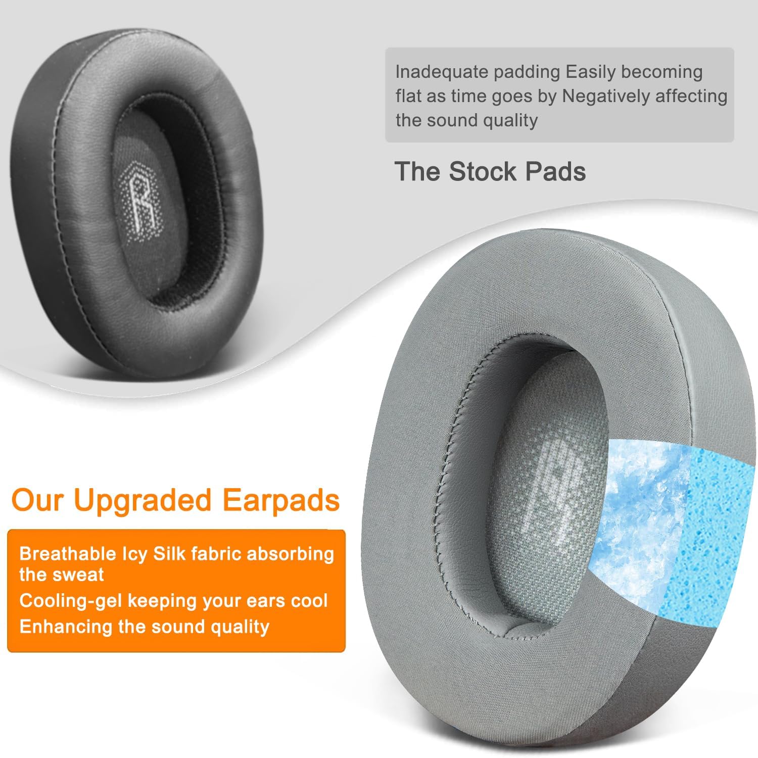 SOULWIT Earpads for JBL E55BT - Cooling Gel