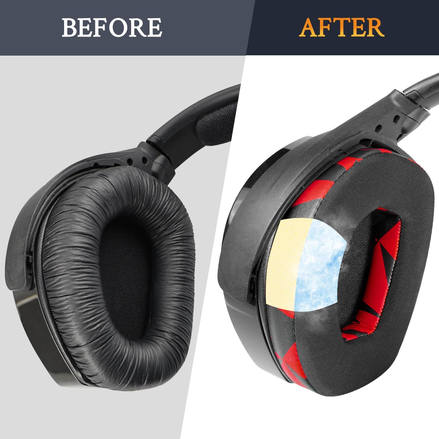 SOULWIT Earpads for Sennheiser RS165, RS175, RS185, RS195 - Protein Leather