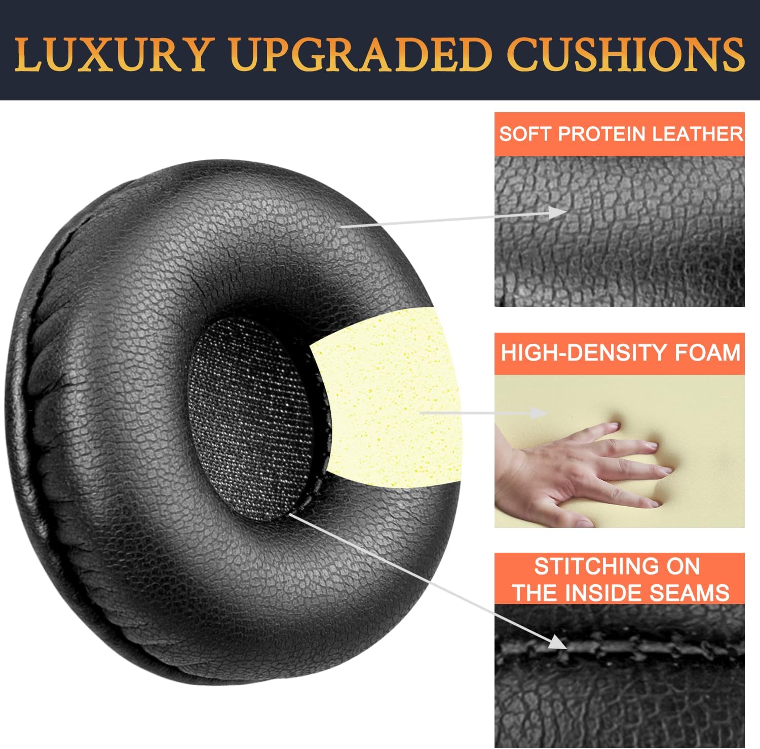 SOULWIT Earpads for BlueParrott B150, B250-XT, B250-XTS, B250-XT Plus - Protein Leather