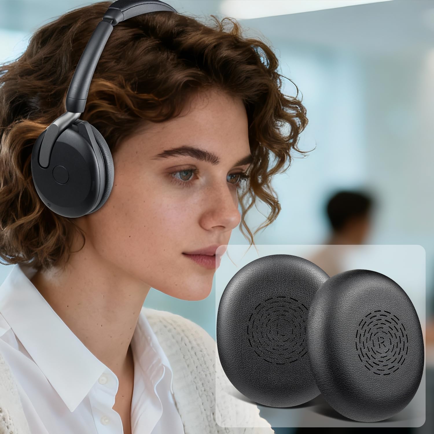 SOULWIT Earpads for Jabra Evolve2 65 Flex - Protein Leather