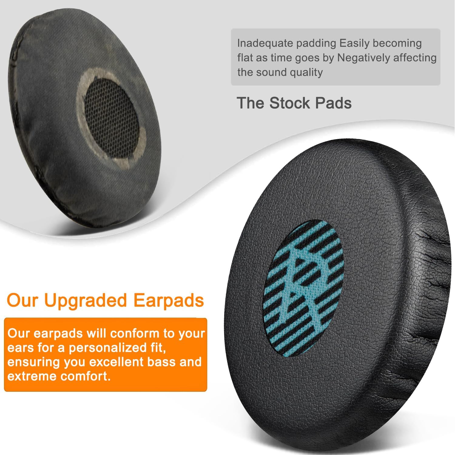 SOULWIT Earpads for Bose On-Ear II (OE2/OE2i) / SoundTrue On-Ear / SoundLink On-Ear - Protein Leather