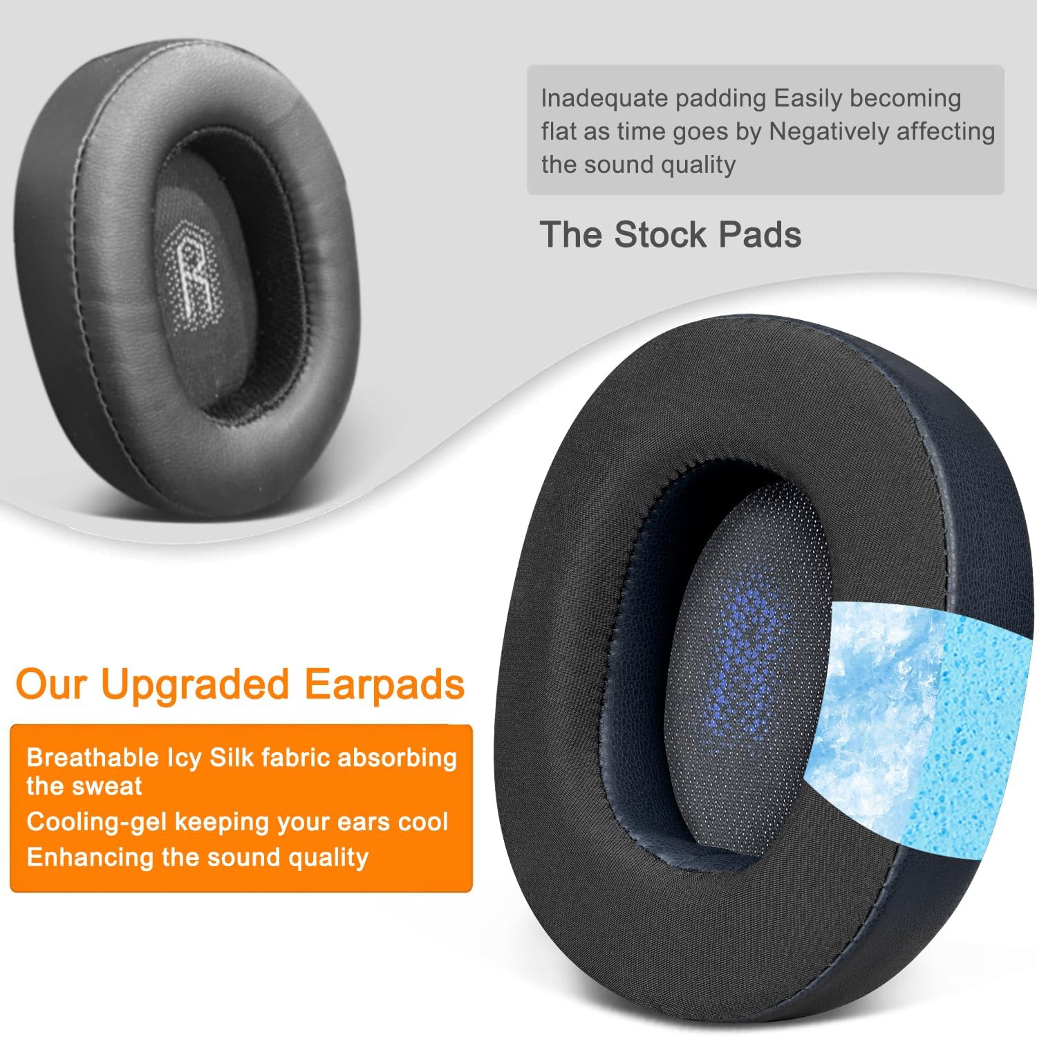 SOULWIT Earpads for JBL E55BT - Cooling Gel