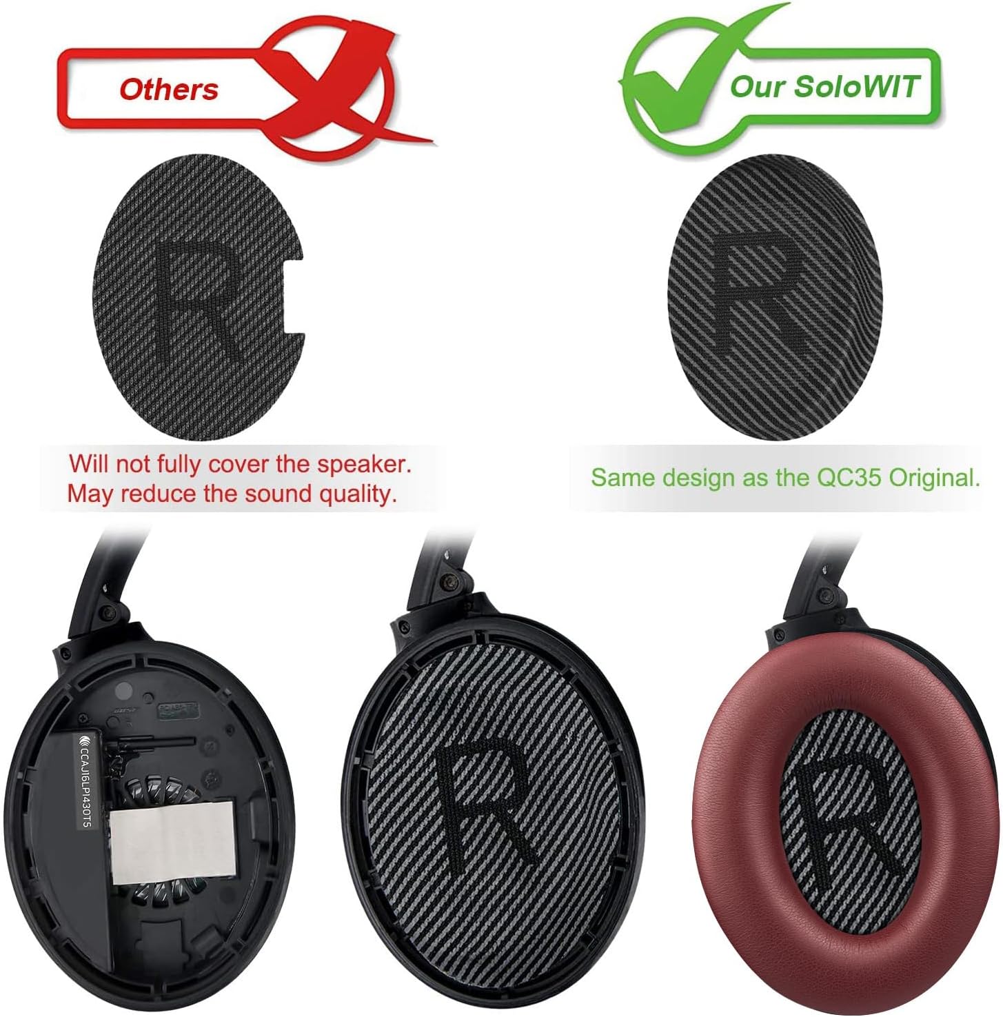 SoloWIT Earpads for Bose QuietComfort 35 Series - Protein Leather