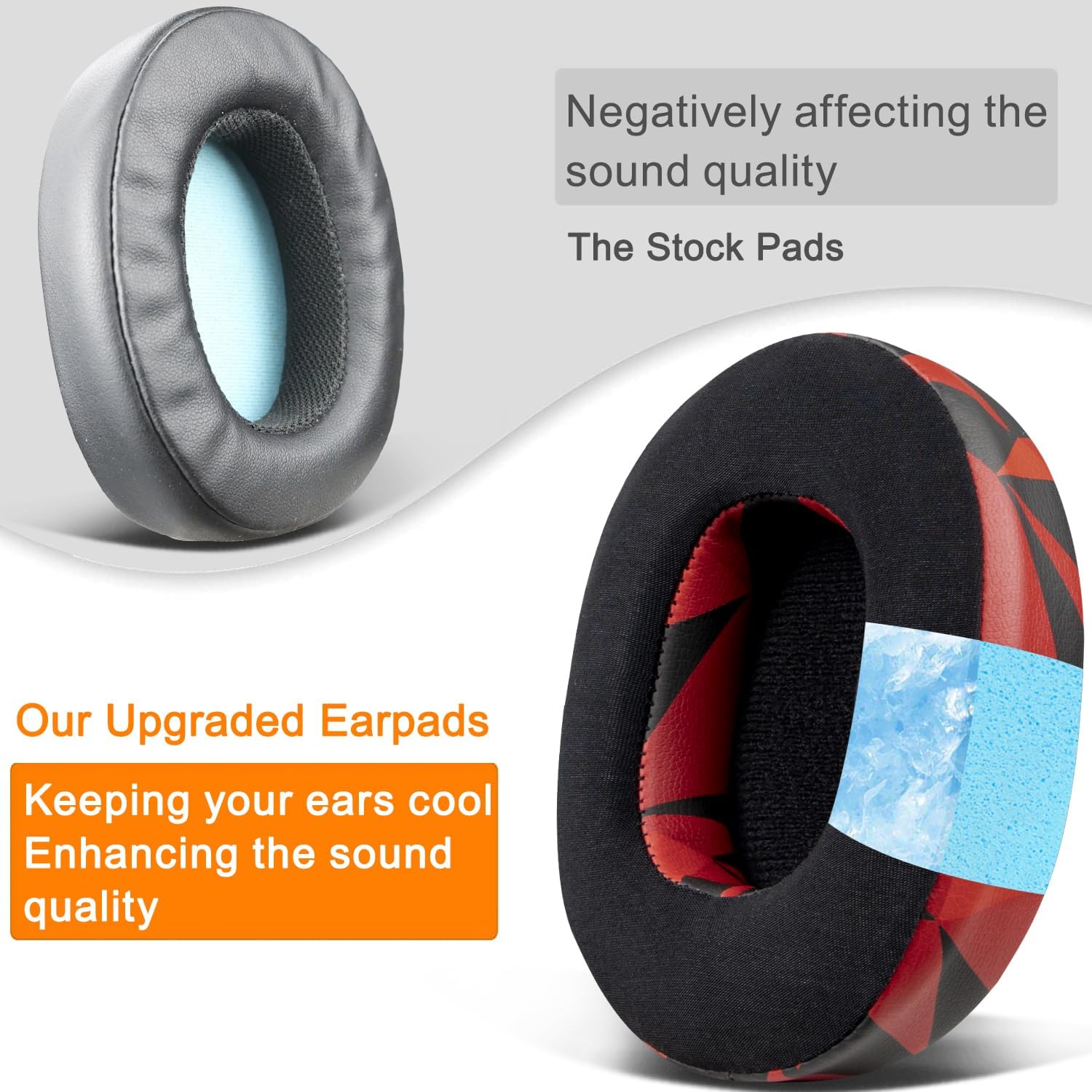 SOULWIT Earpads for Skullcandy Hesh 3/ANC/Evo & Crusher Wireless/ANC/Evo & Venue ANC - Cooling Gel