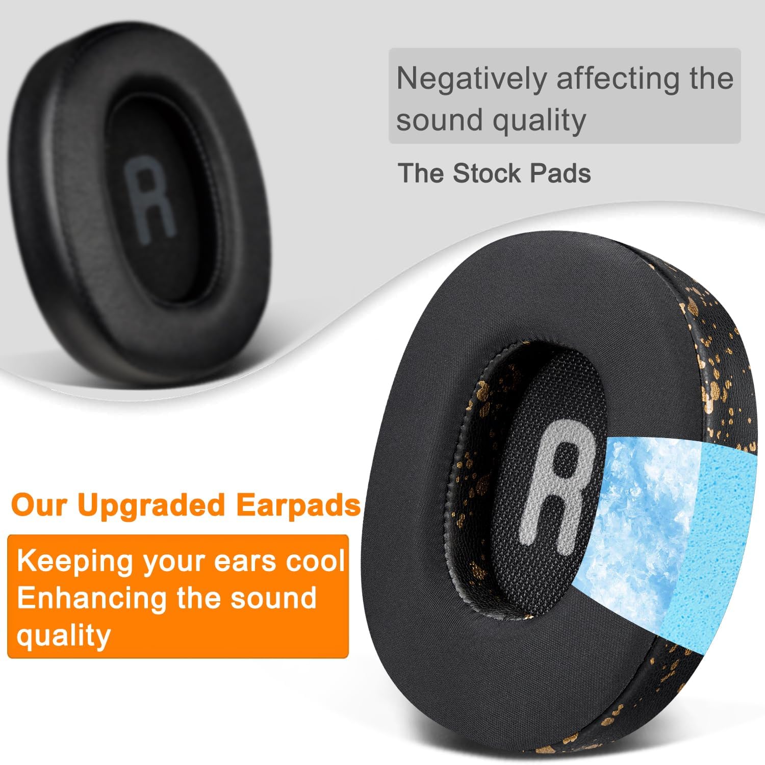 SOULWIT Earpads for JBL Tune 700BT, 710BT, 720BT, 750BTNC, 760NC, 770NC - Cooling Gel