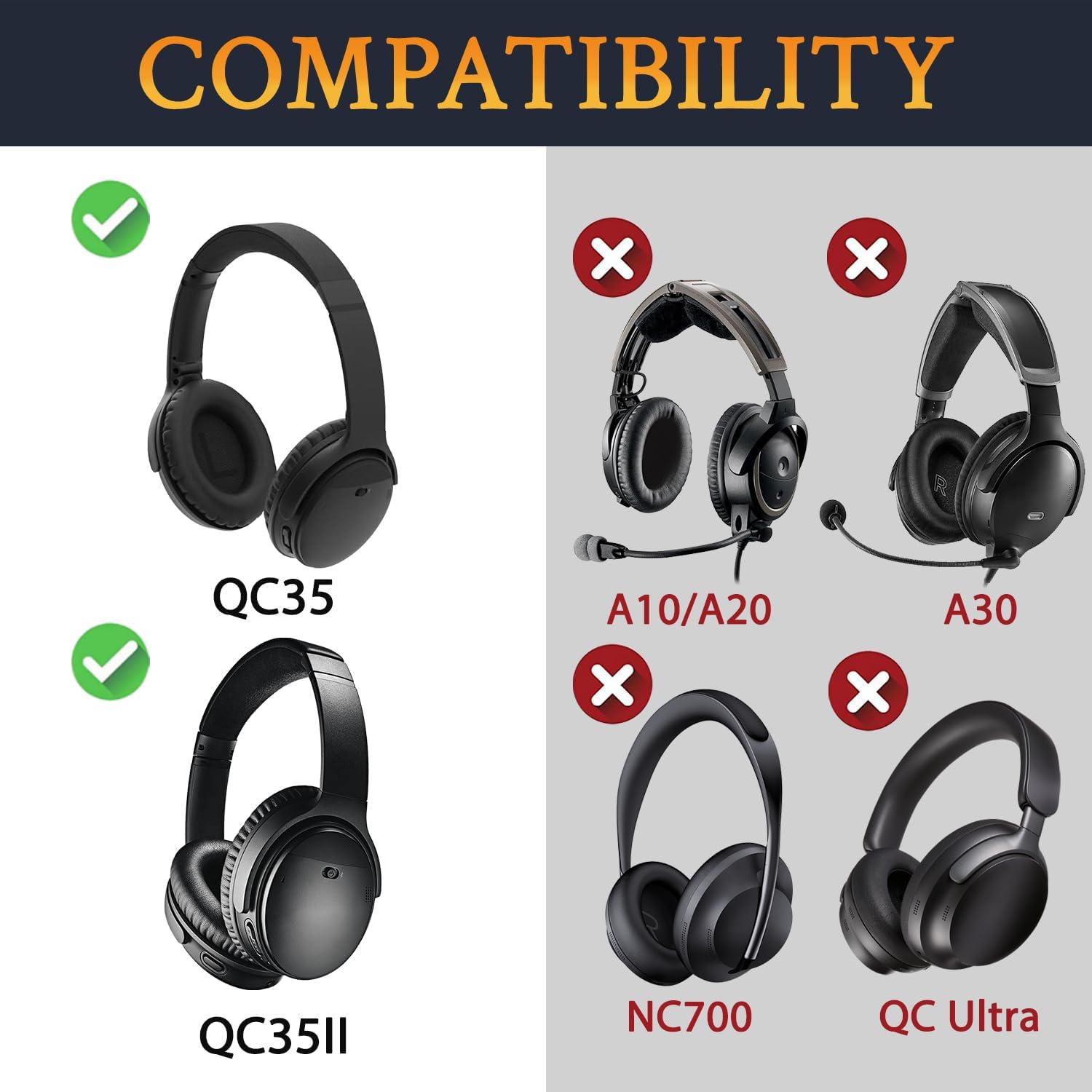 SoloWIT Earpads for Bose QuietComfort 35 Series - Protein Leather