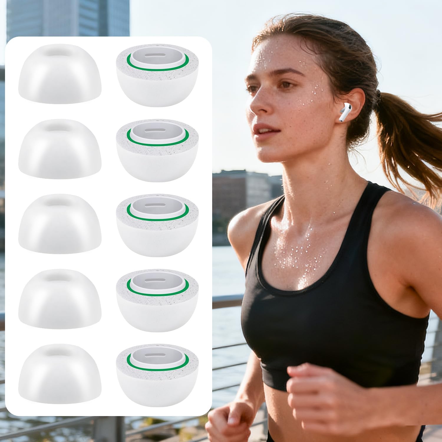 SOULWIT Memory Foam Ear Tips for AirPods Pro 3 - 5 pairs