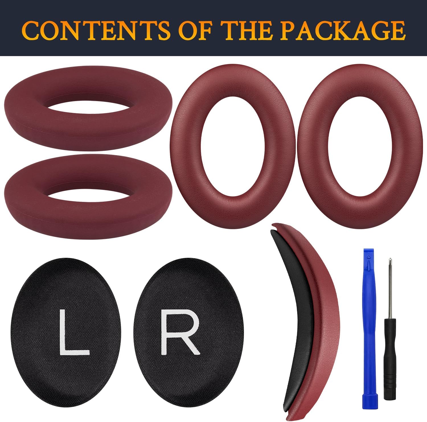 SOULWIT Replacement Kit for Bose QuietComfort 45 Series, Earpads + Headband + Earpads Cover
