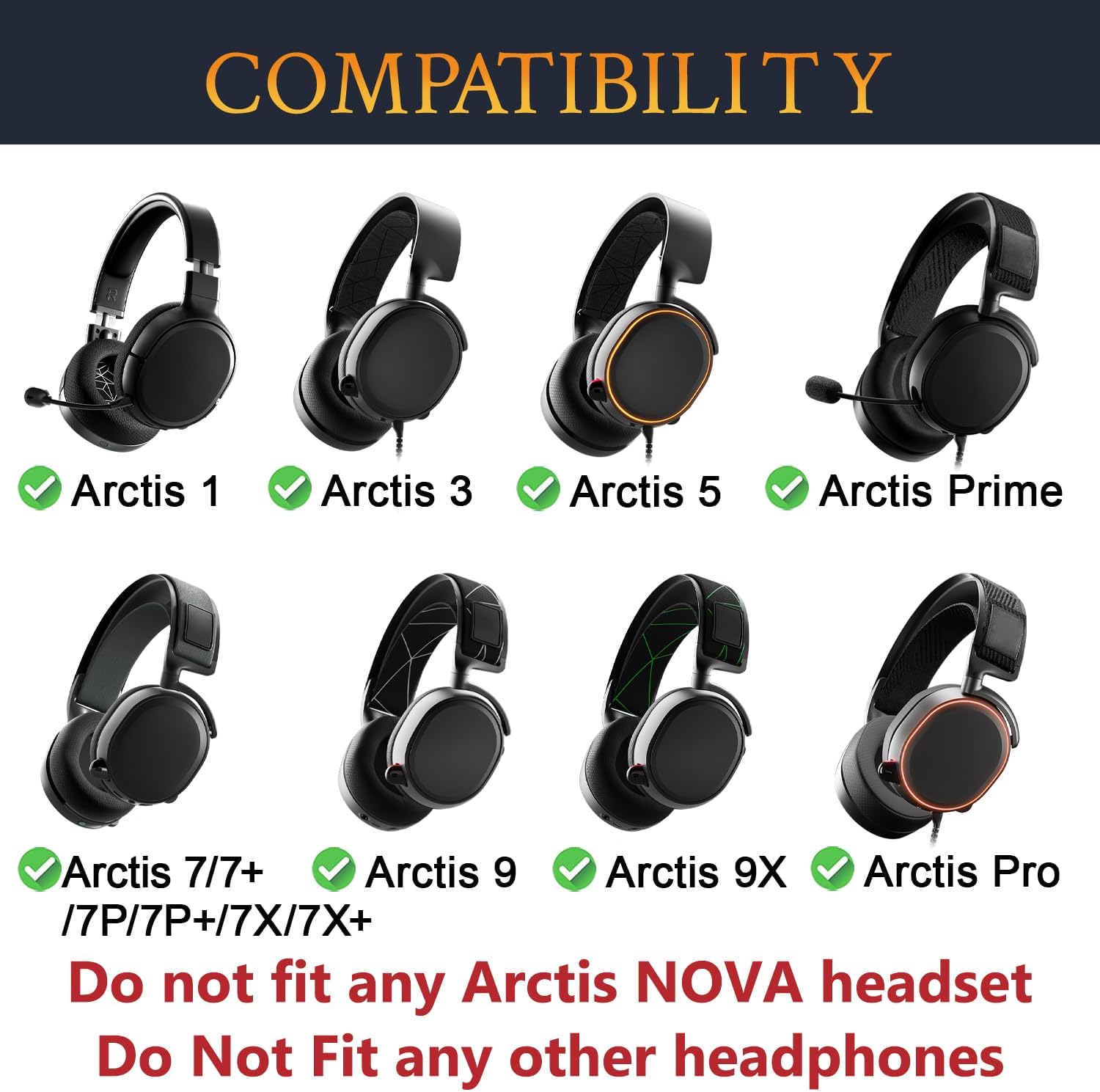 SOULWIT Earpads for SteelSeries Arctis 1/3/5/7/7+/7P/7P+/7X/7X+/9/9X/Pro/Prime - Lambskin