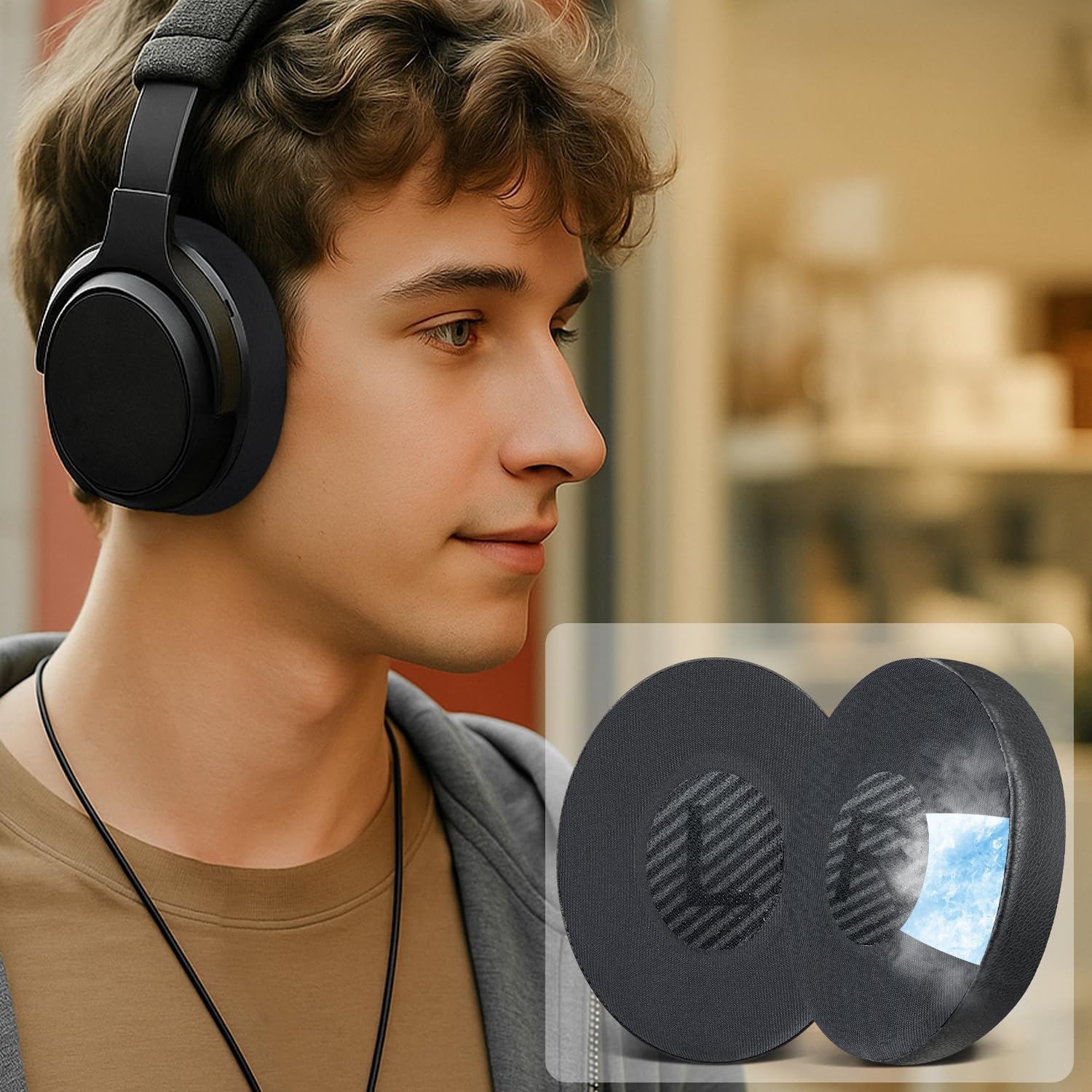 SOULWIT Earpads for Bose On-Ear II (OE2/OE2i) / SoundTrue On-Ear / SoundLink On-Ear - Cooling Gel