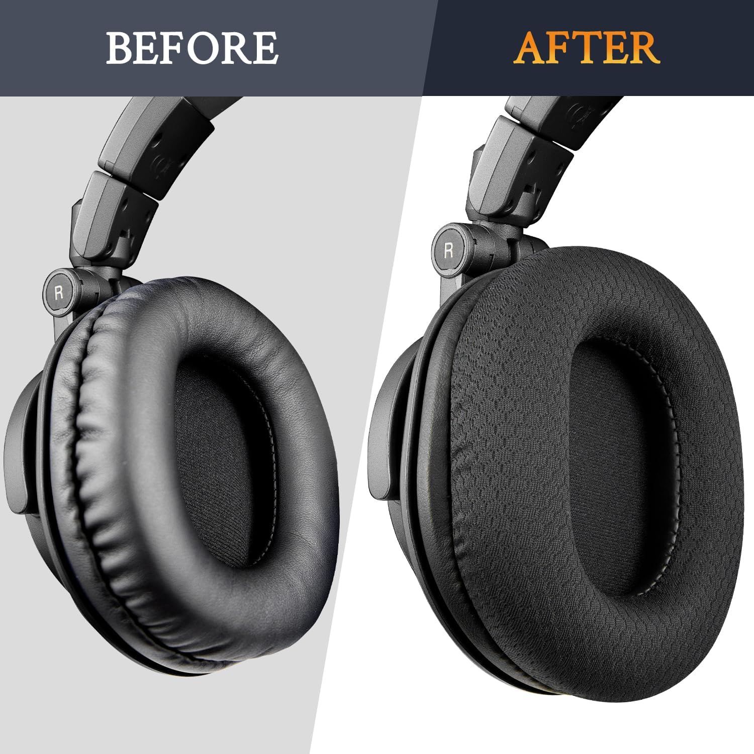 SOULWIT Earpads for Audio-Technica ATH M50, M50X, M50XBT, M50XBT2, M50XSTS, M40x, M30x, M20xBT, M20X, SX1, MSR7 Monitor - Mesh Fabric