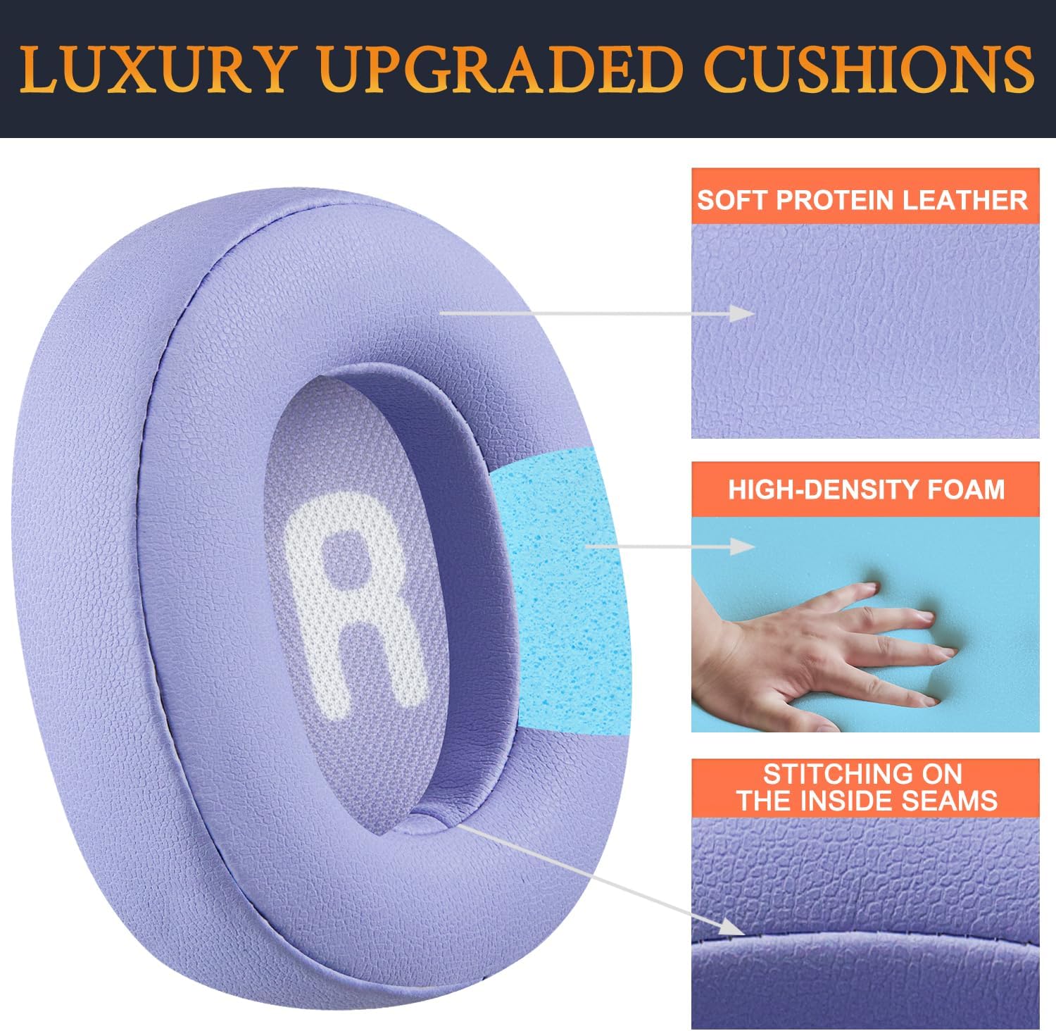 SOULWIT Earpads for JBL Tune 700BT, 710BT, 720BT, 750BTNC, 760NC, 770NC - Protein Leather