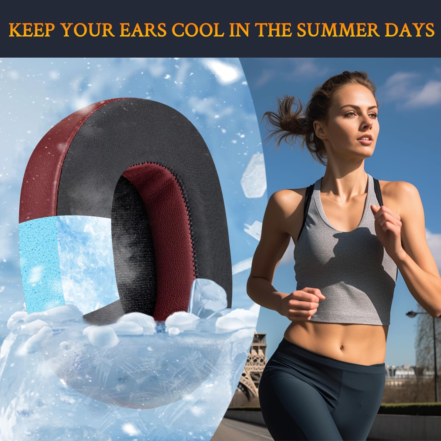 SOULWIT Earpads for Skullcandy Hesh 3/ANC/Evo & Crusher Wireless/ANC/Evo & Venue ANC - Cooling Gel