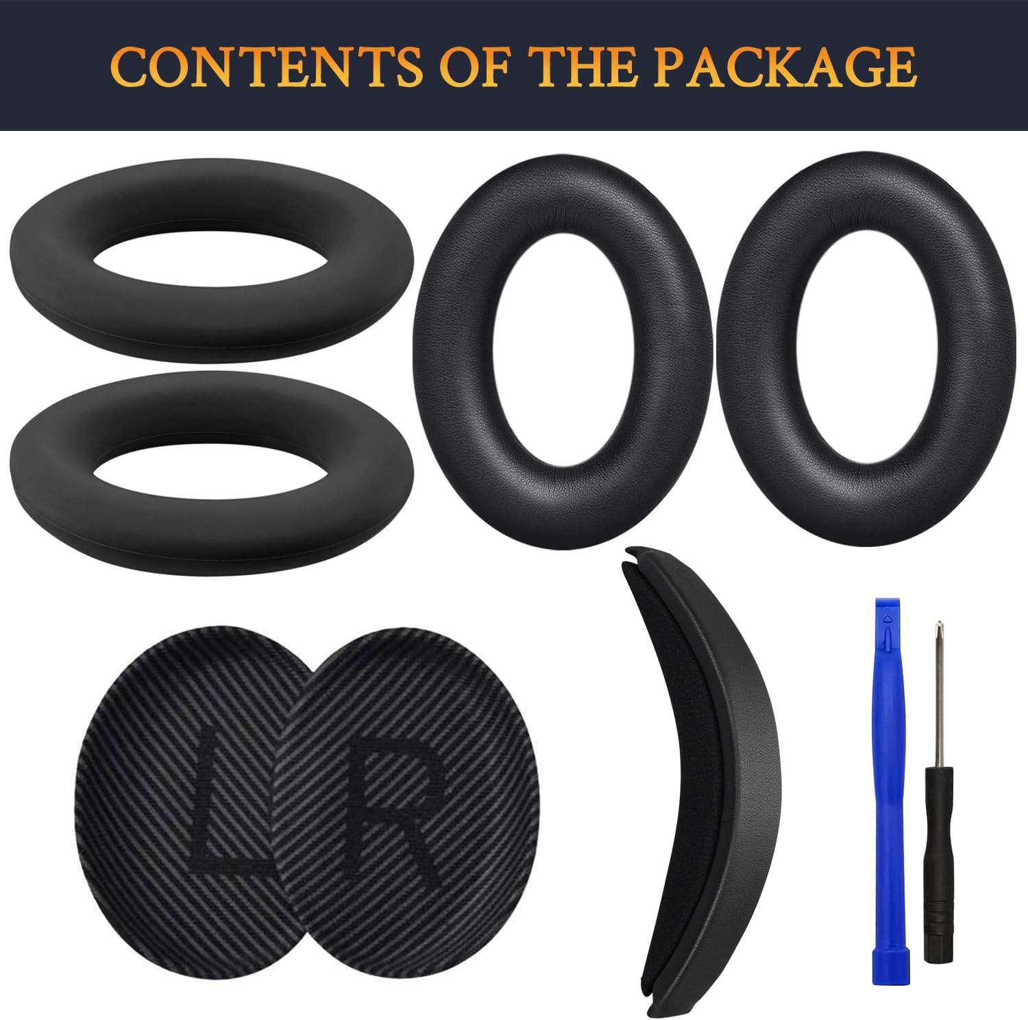 SOULWIT Earpads + Headband + Silicone Earpads Cover for Bose QuietComfort 35 Series