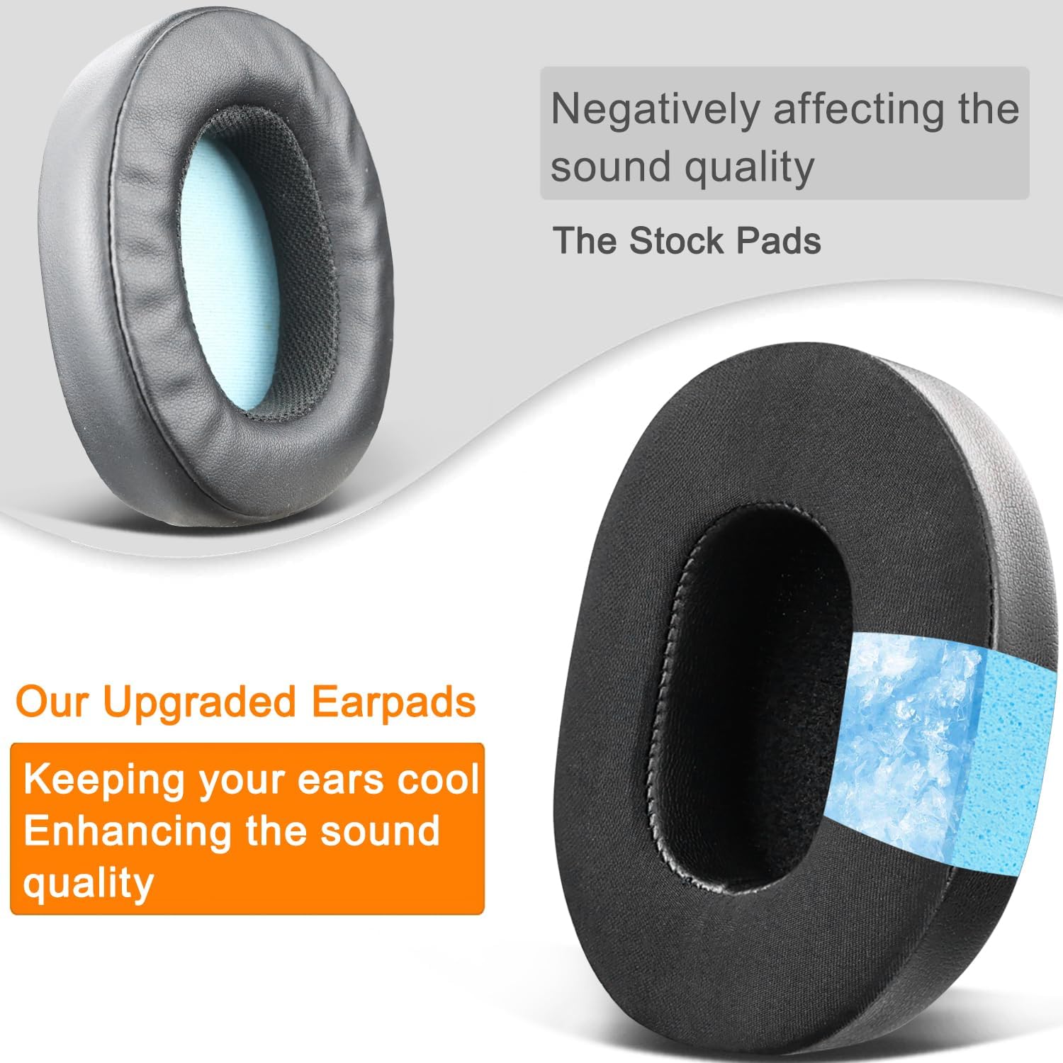 SOULWIT Earpads for Skullcandy Hesh 3/ANC/Evo & Crusher Wireless/ANC/Evo & Venue ANC - Cooling Gel