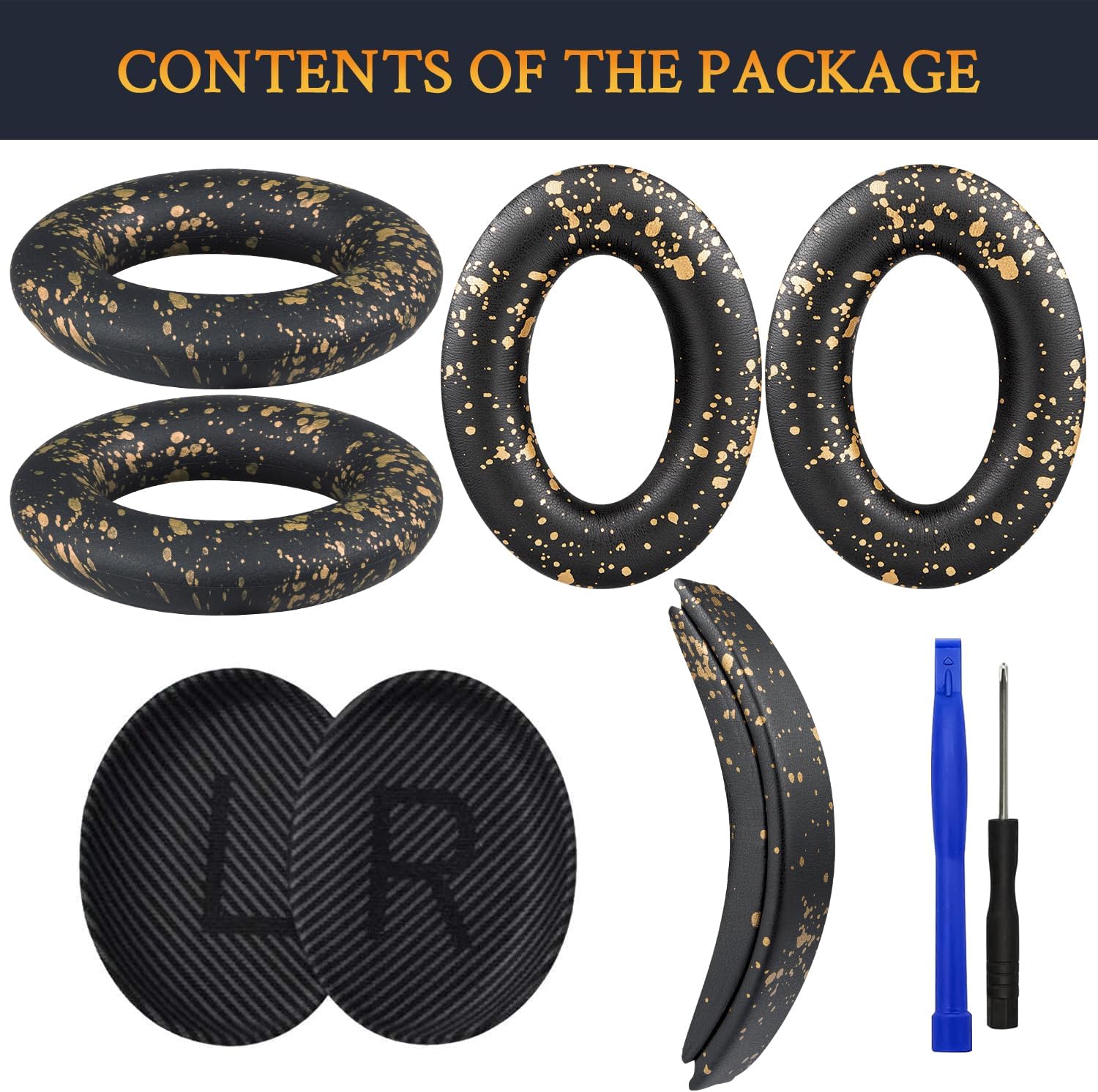 SOULWIT Earpads + Headband + Silicone Earpads Cover for Bose QuietComfort 35 Series