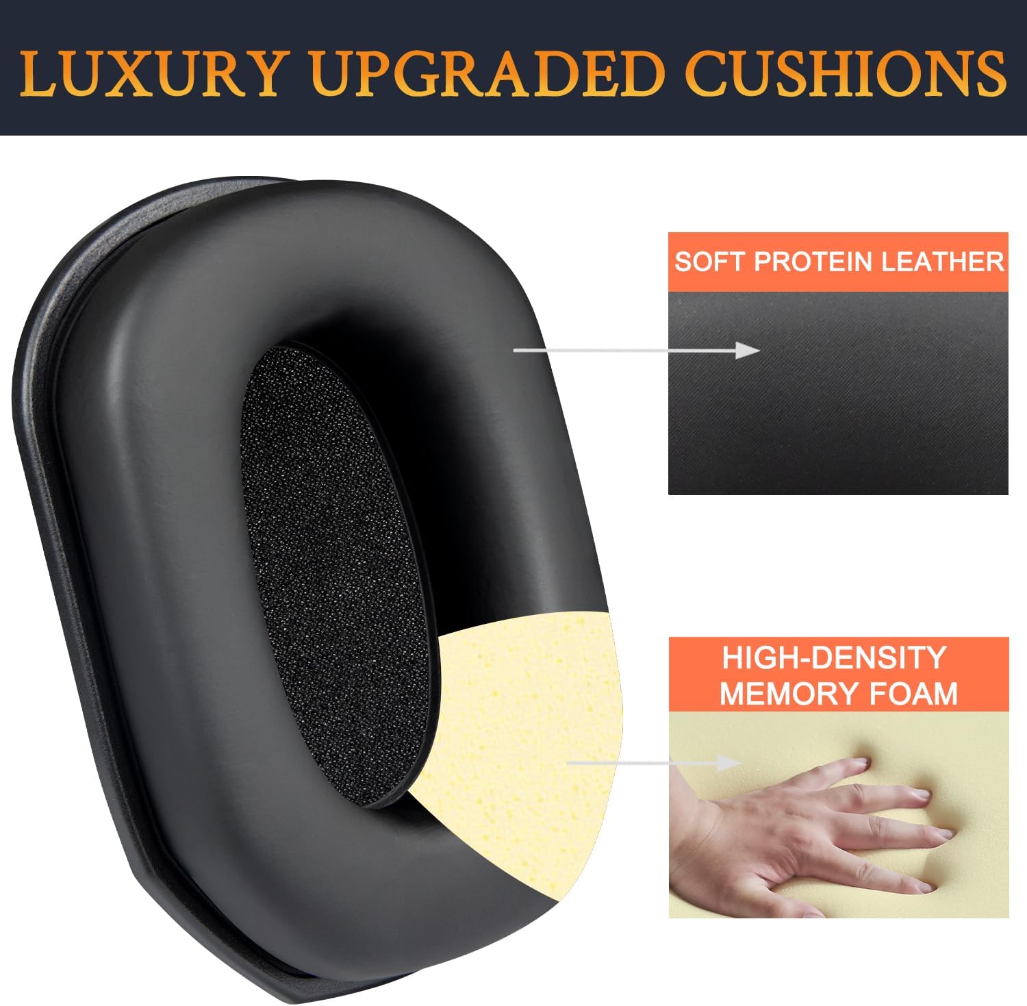 SOULWIT Earpads for Walker's Razor Slim, Razor Digital, Razor Bluetooth, Razor X-TRM, XCEL, XCEL Bluetooth - Protein Leather