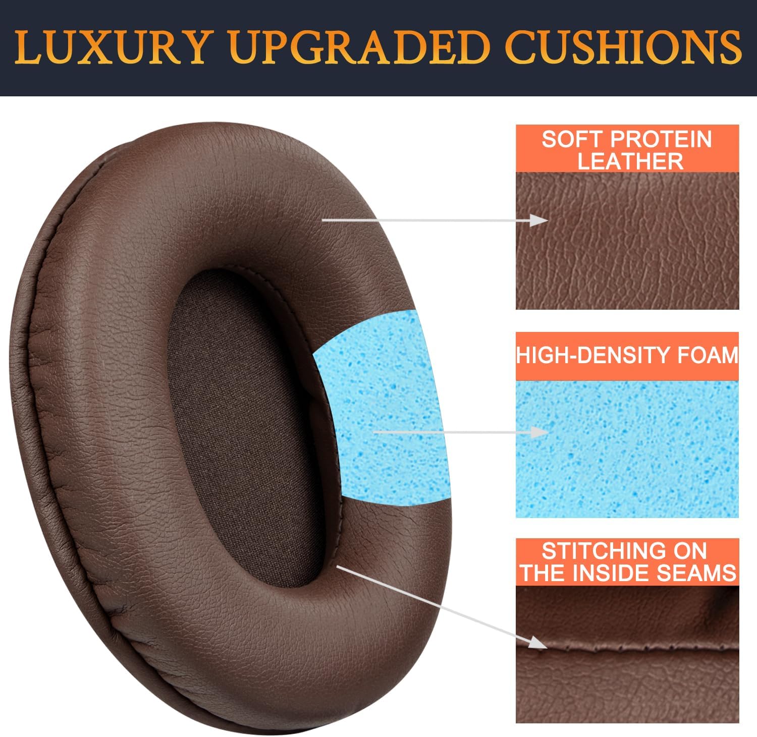 SOULWIT Earpads + Ear Cover+ Headband for ATH M50, M50X, M50XBT, M50XBT2, M50XSTS