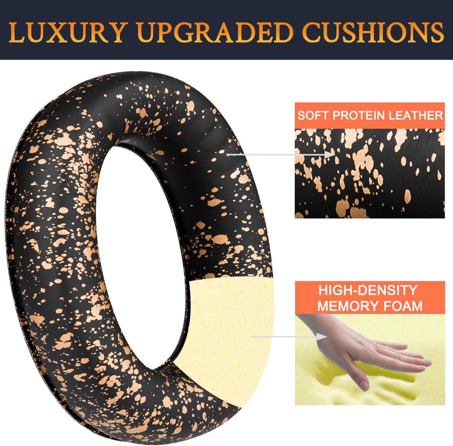 SOULWIT Earpads for 3M WorkTunes, Peltor Sport Tactical 100/300/500, ZOHAN EM033/037/042, PROHEAR 032/033/037 - Protein Leather