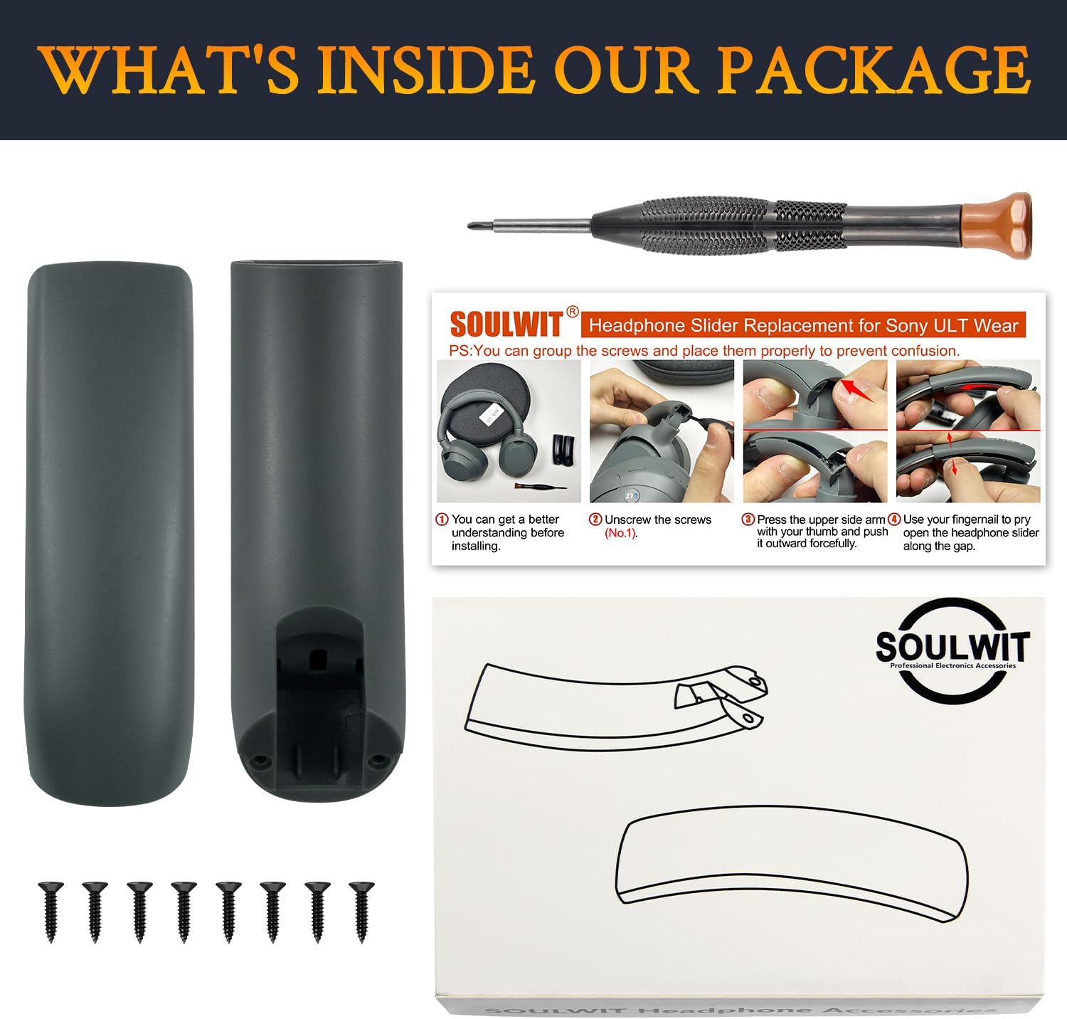 SOULWIT Headband Side Cover Slider for Sony ULT WEAR (Model: WH-ULT900N)