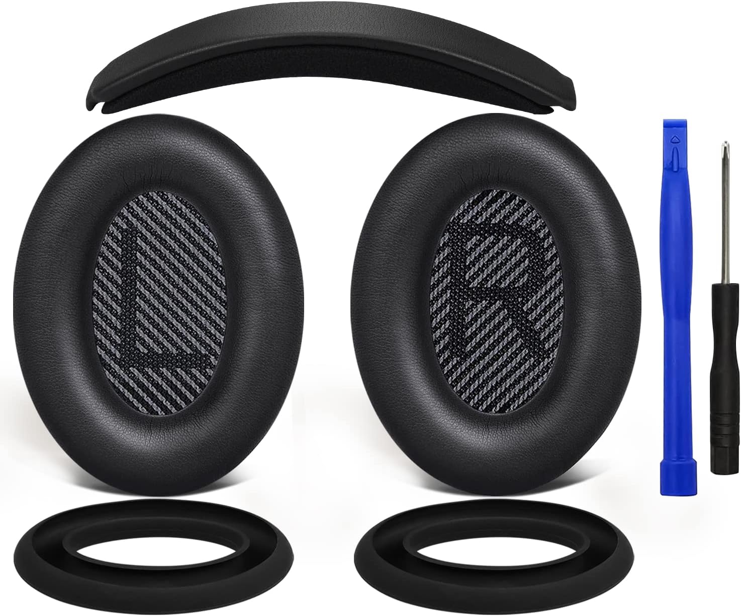SOULWIT Earpads + Headband + Silicone Earpads Cover for Bose QuietComfort 35 Series