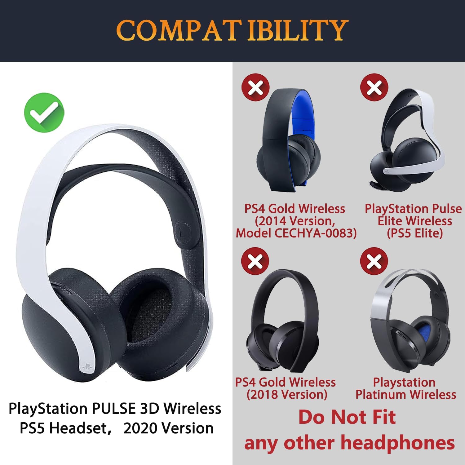 SOULWIT Earpads for Sony PlayStation 5 Pulse PS5 3D - Protein Leather