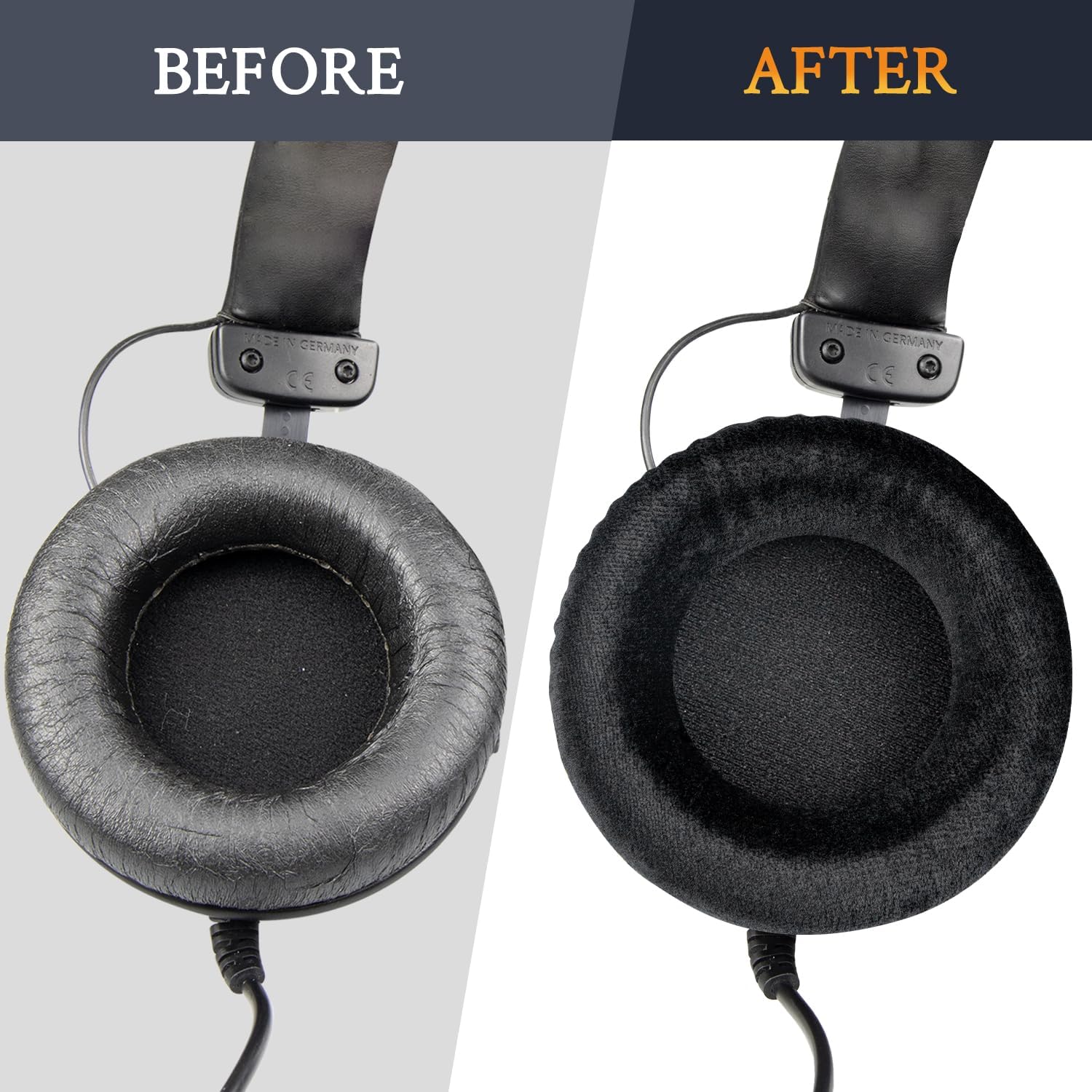 SOULWIT Earpads for Beyerdynamic DT 770 Pro Series (Pro / Pro HT / ALT / Edition), DT 511, DT 801, DT 831, DT 901, HS 300, MMX 300, Custom One PRO Plus, Custom Studio - Velour