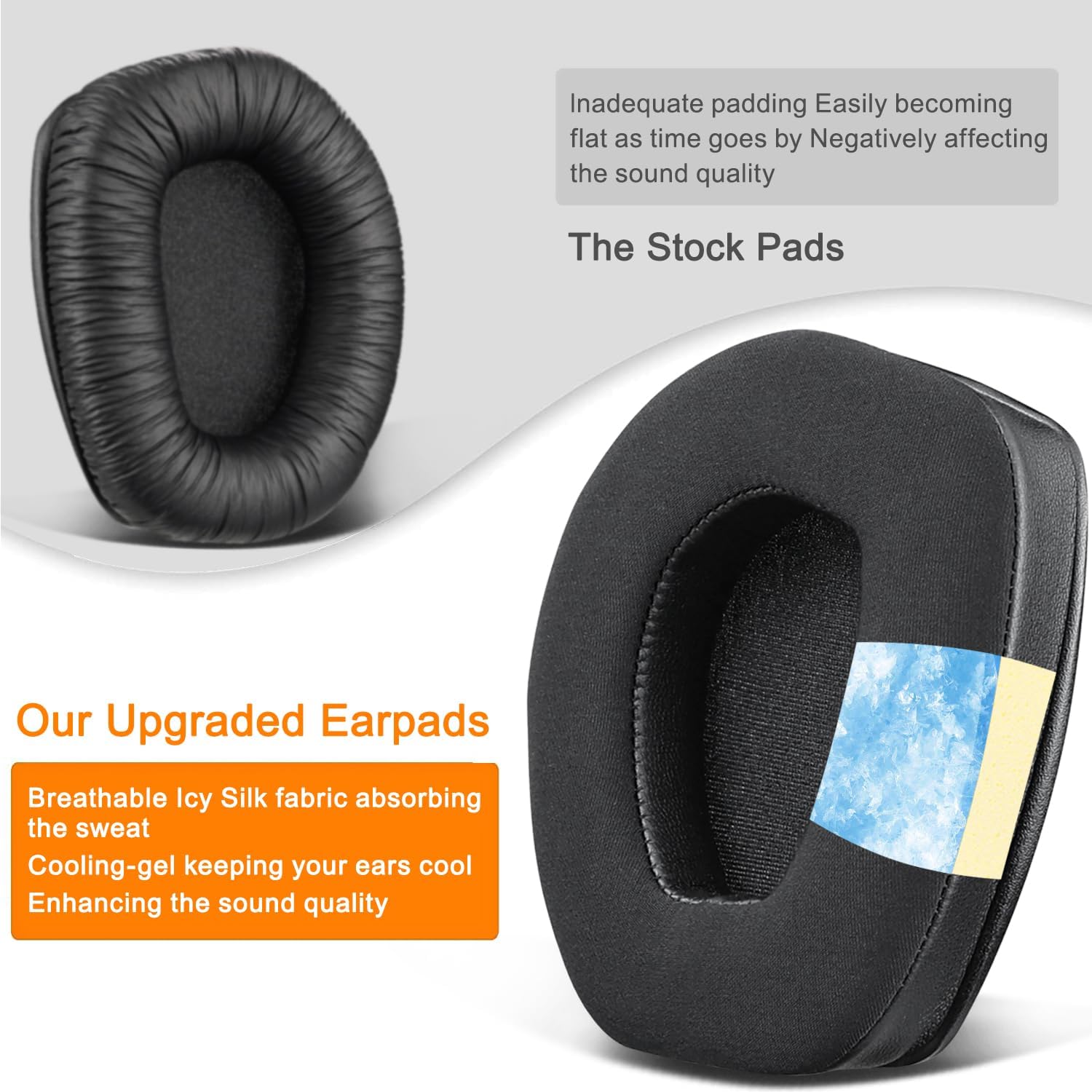 SOULWIT Earpads for Sennheiser RS165, RS175, RS185, RS195 - Protein Leather