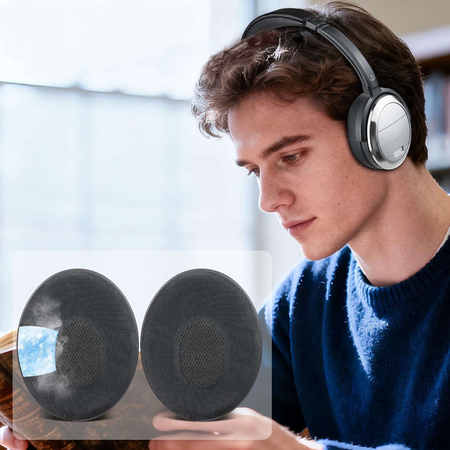 SOULWIT Earpads for Bose QuietComfort 3 (QC3) and Bose On-Ear Headphones (OE1) - Cooling Gel