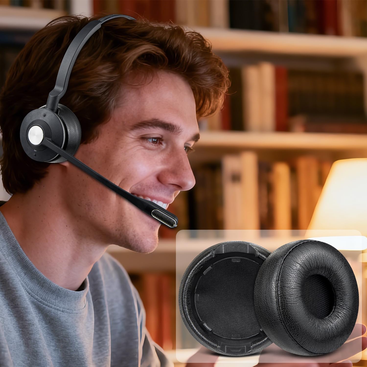 SOULWIT Earpads for Jabra Engage 55/65/75 Mono - Protein Leather