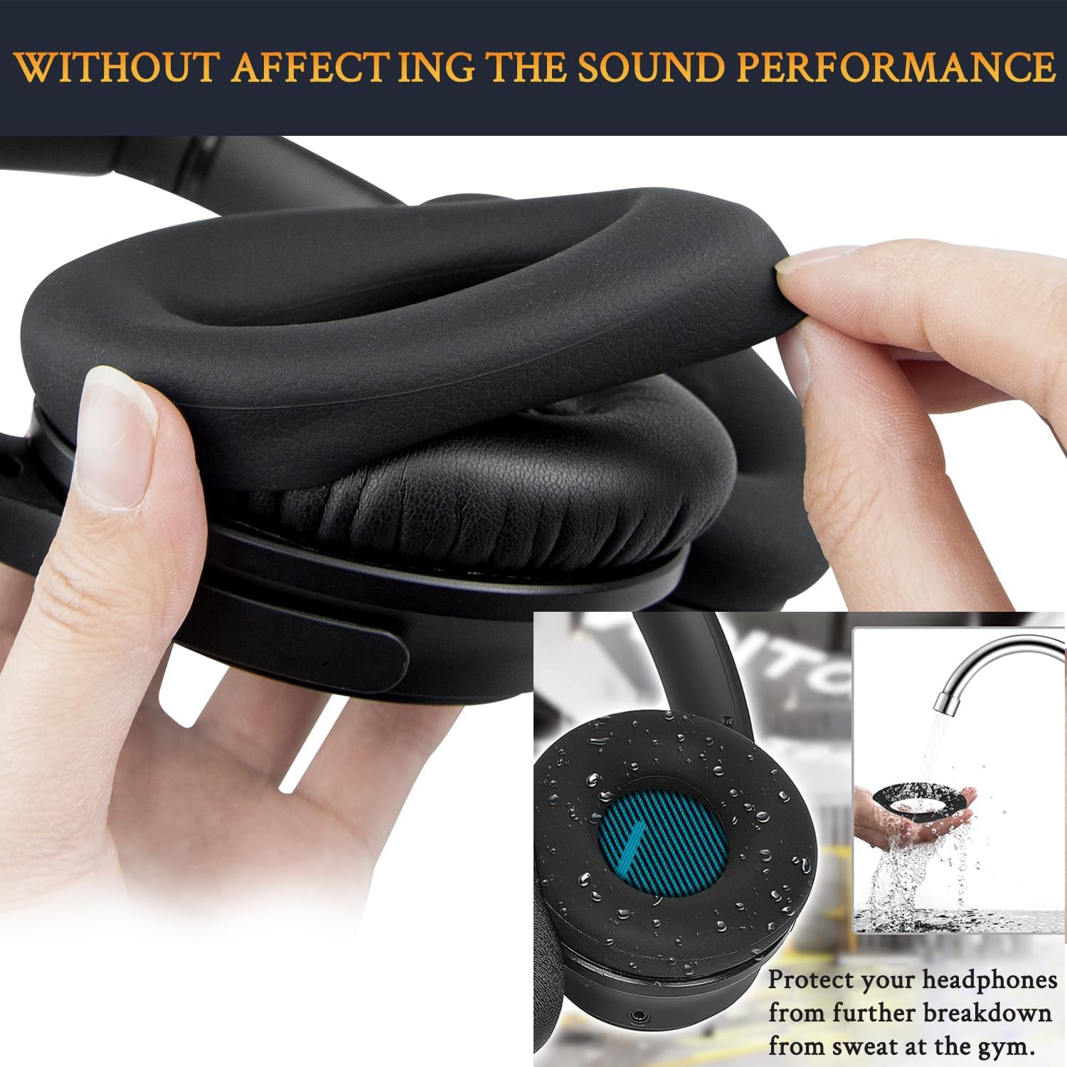 SOULWIT Replacement Kit for Bose QuietComfort 25, Earpads + Headband + Earpads Cover